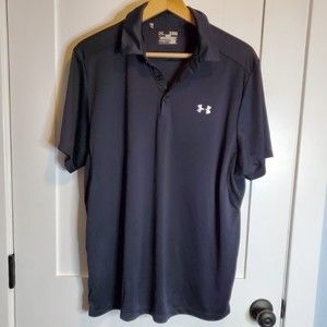 Under Armour Men's Heat Gear Short Sleeve Black Golf Polo Shirt XL Regular Fit